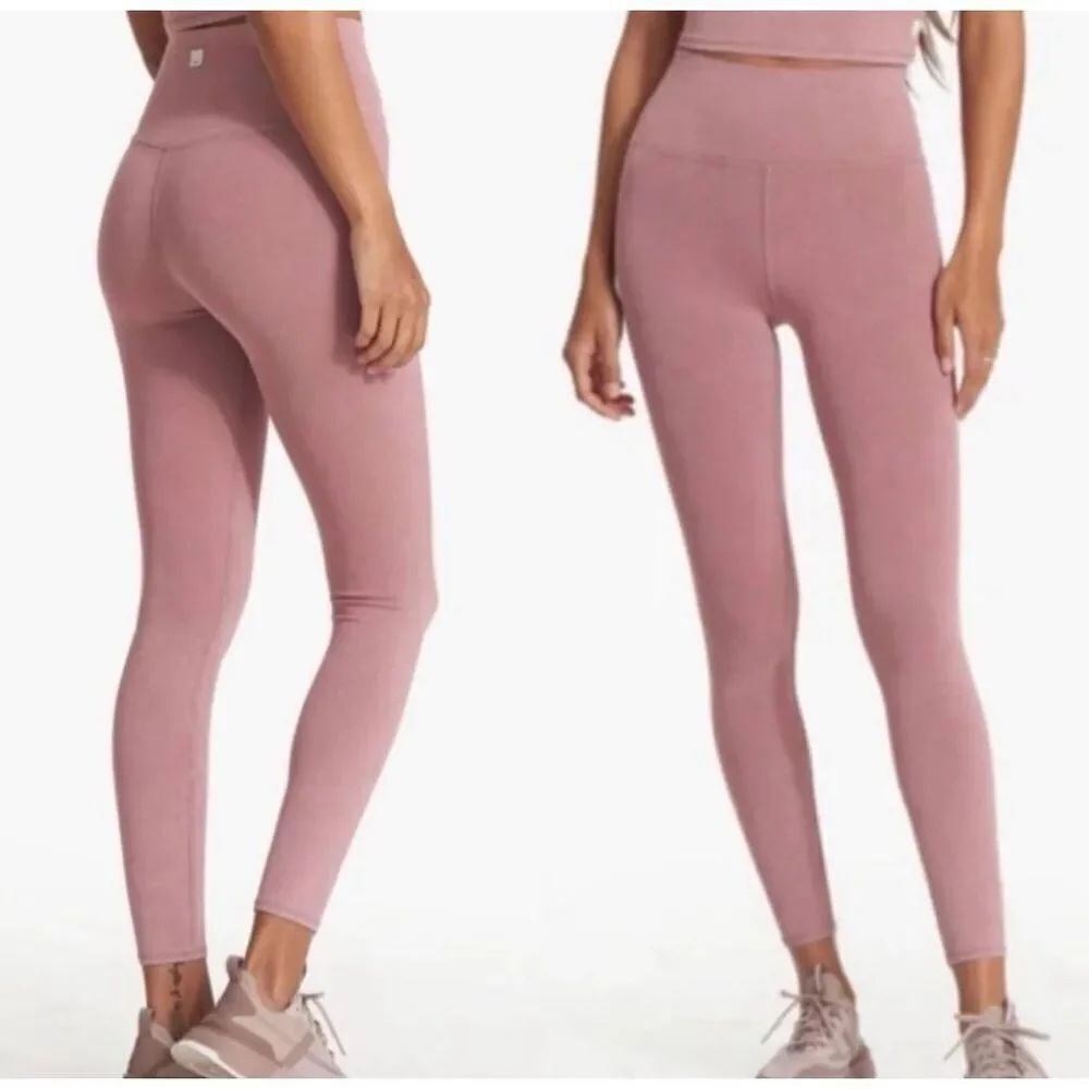 Vuori Washed Studio Leggings In Washed Marsala Stretch Wicking Fabric SZ XS
